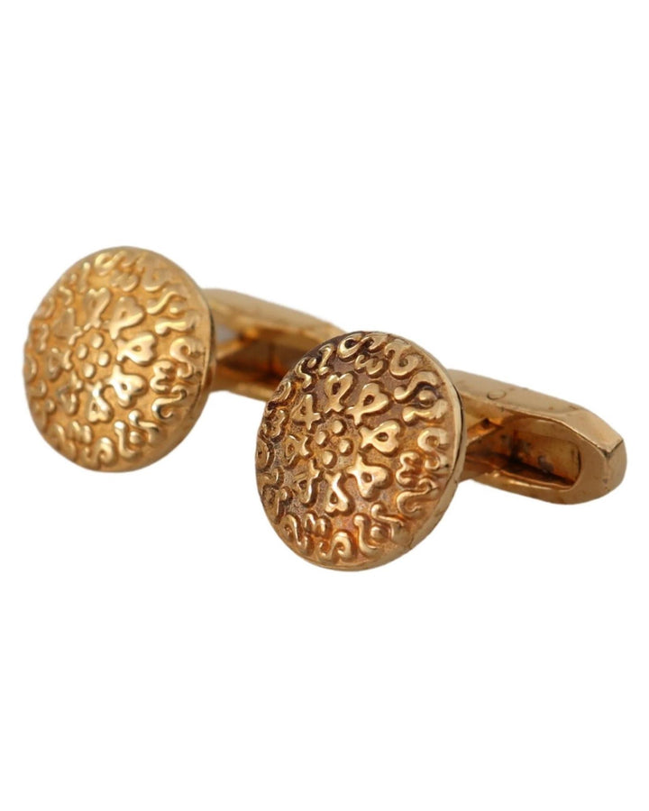 Dolce & Gabbana Men's Gold Plated Brass Round Pin  Cufflinks - One Size