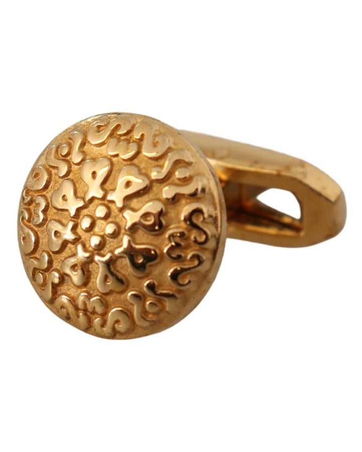 Dolce & Gabbana Men's Gold Plated Brass Round Pin  Cufflinks - One Size