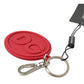 Dolce & Gabbana Women's Red Rubber DG Logo Silver Brass Metal Keyring Keychain - One Size