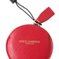 Dolce & Gabbana Women's Red Calfskin Leather Hand Mirror Holder - One Size