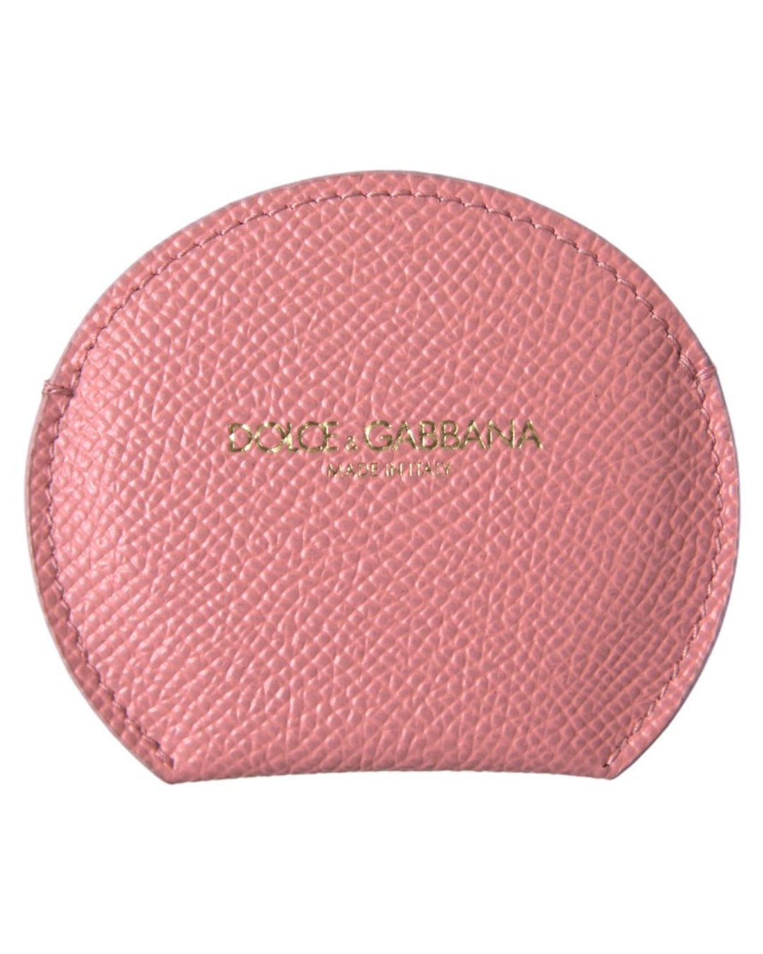 Dolce & Gabbana Women's Pink Calfskin Leather Round Mirror Holder - One Size