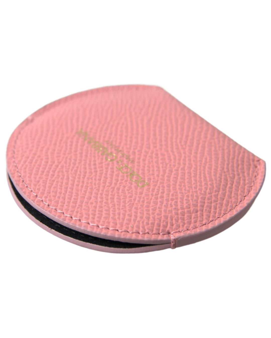 Dolce & Gabbana Women's Pink Calfskin Leather Round Mirror Holder - One Size