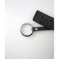 Dolce & Gabbana Men's Black DG Logo Leather Silver Metal Keychain - One Size