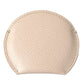 Dolce & Gabbana Women's Beige Calfskin Leather Round Logo Hand Mirror Holder - One Size