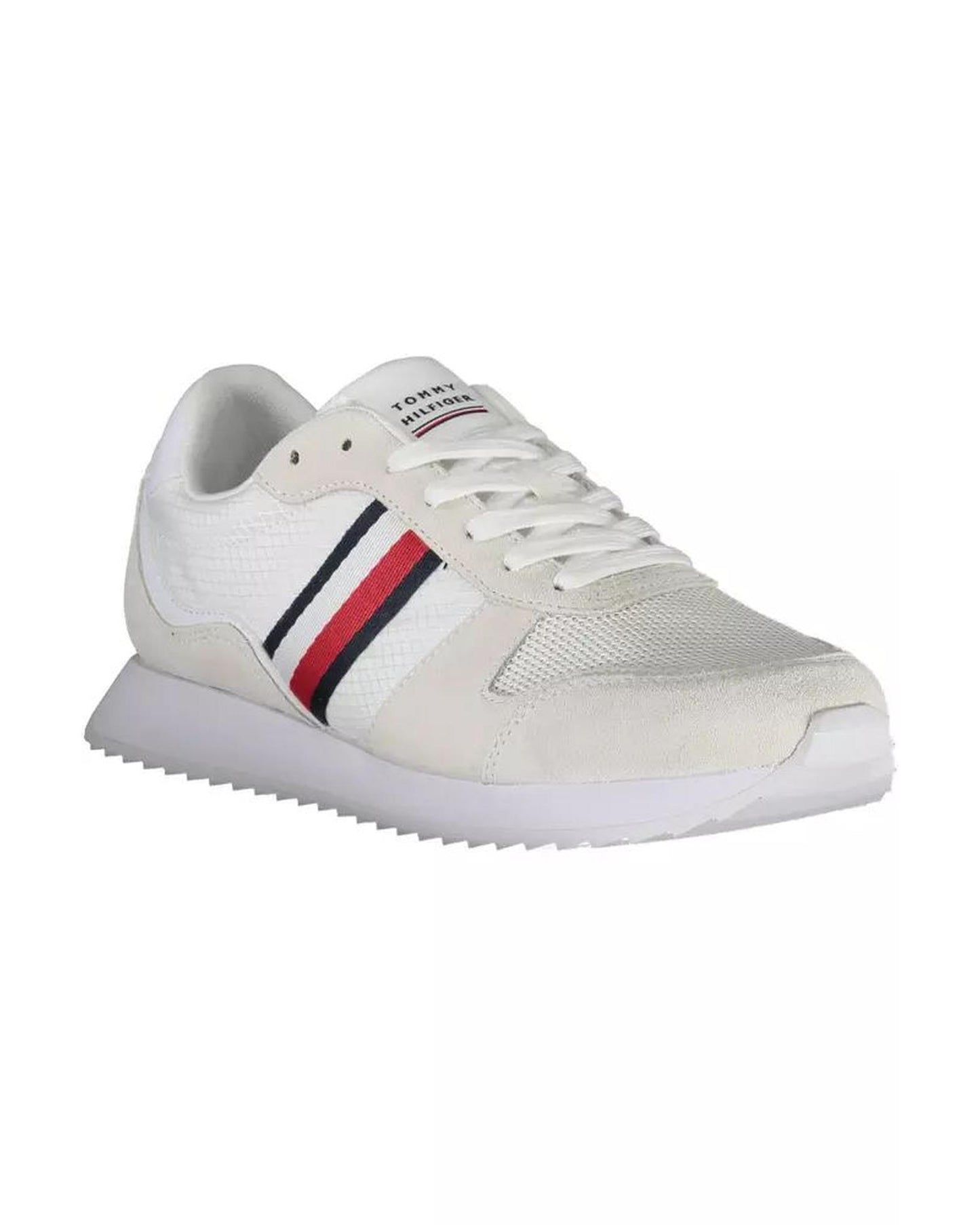 Tommy Hilfiger Men's White Polyester Sneaker - 42 EU