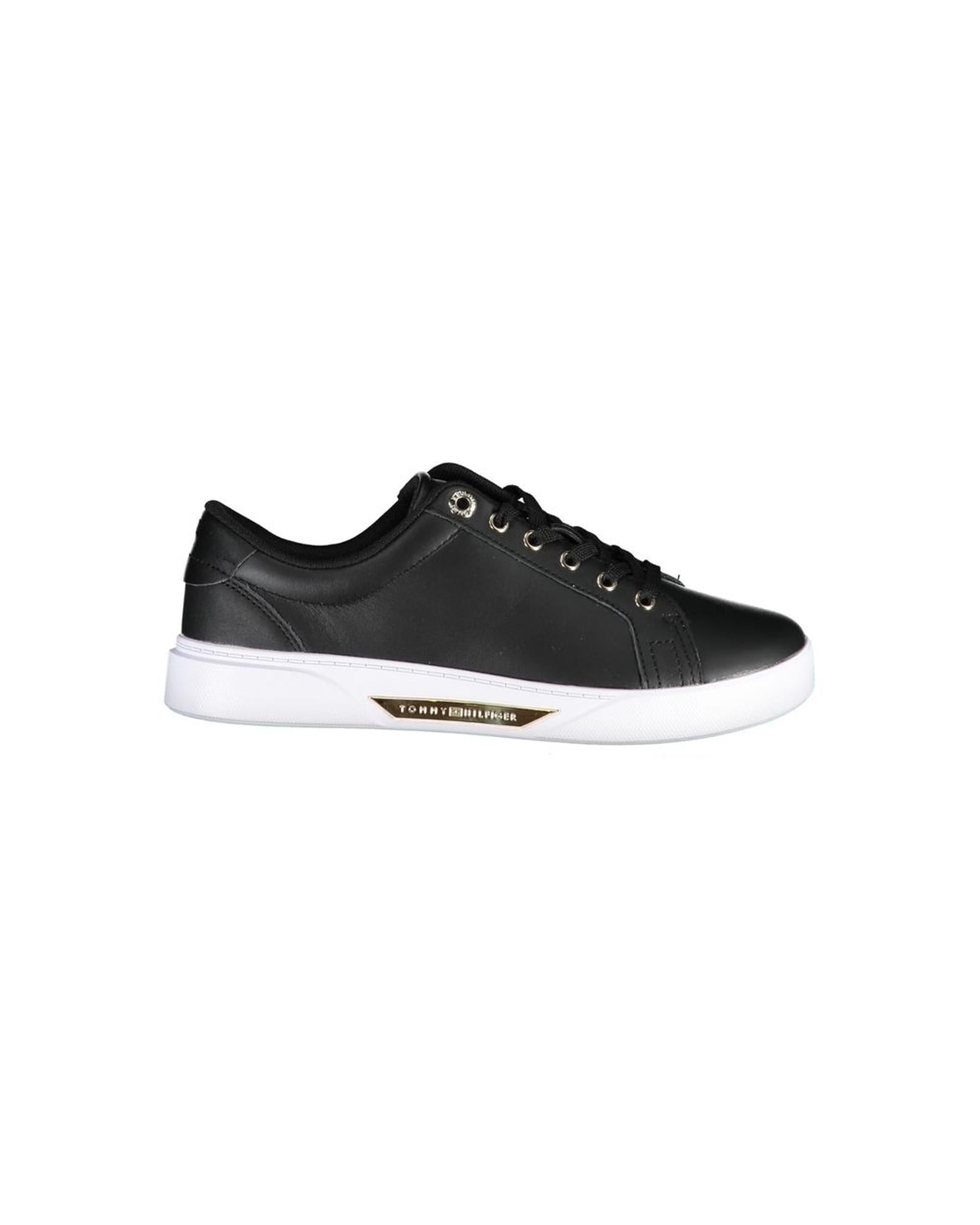 Tommy Hilfiger Women's Black Polyester Sneaker - 38 EU