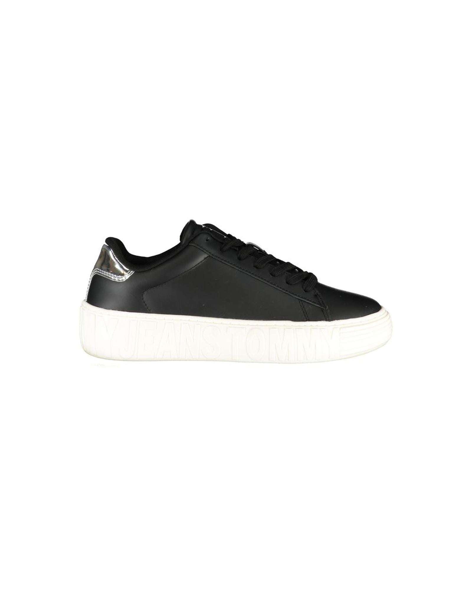 Tommy Hilfiger Women's Black Polyester Sneaker - 37 EU