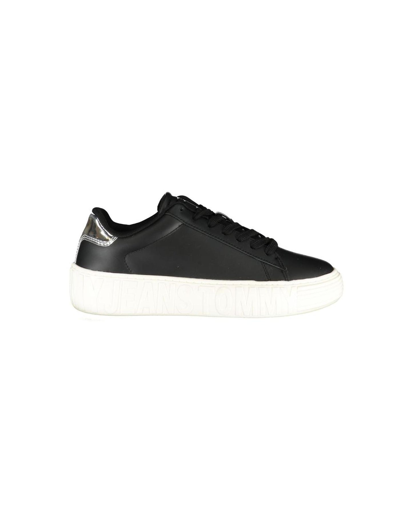 Tommy Hilfiger Women's Black Polyester Sneaker - 38 EU