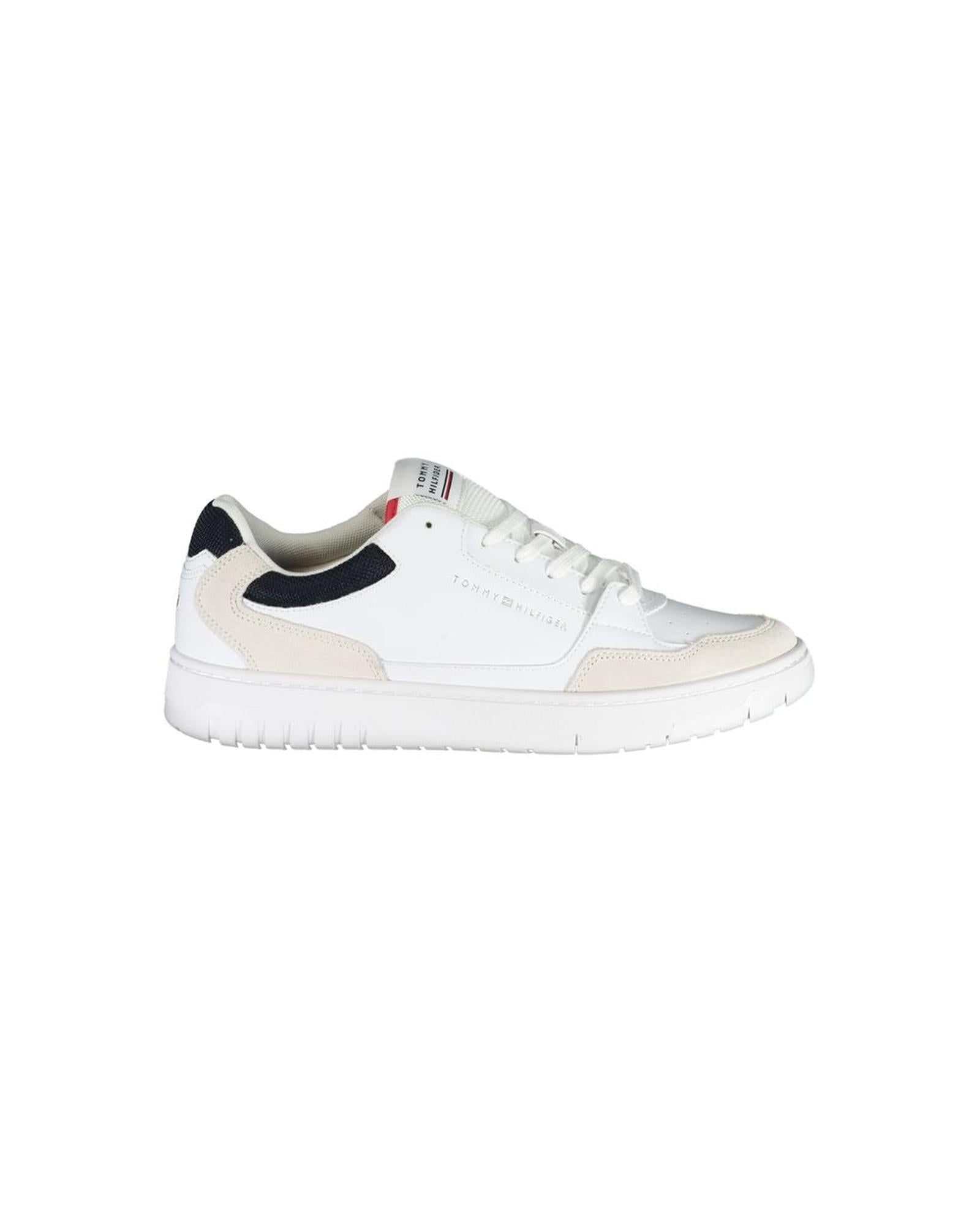 Tommy Hilfiger Men's White Polyester Sneaker - 43 EU