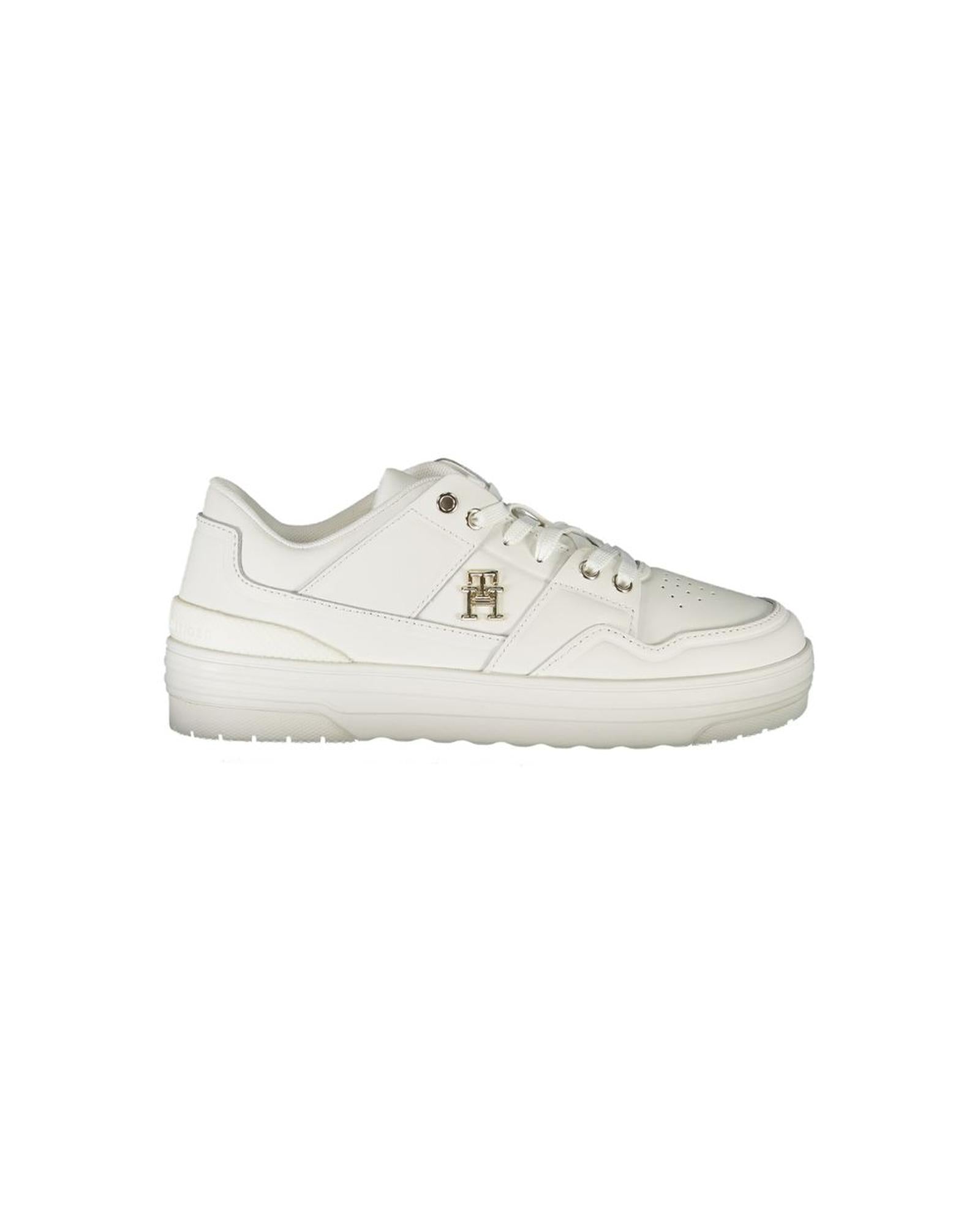 Tommy Hilfiger Women's White Polyester Sneaker - 36 EU