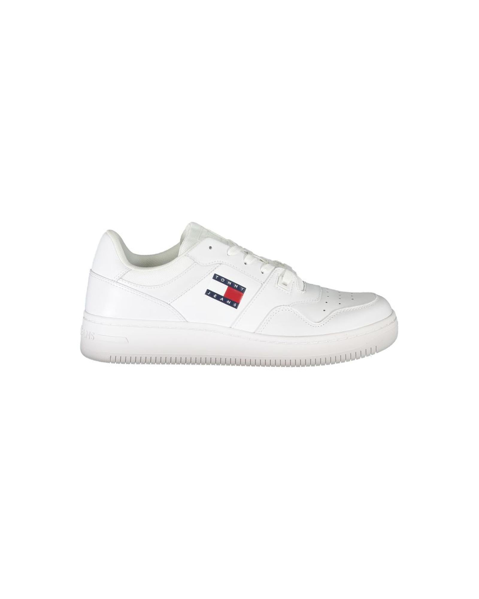 Tommy Hilfiger Men's White Polyester Sneaker - 40 EU