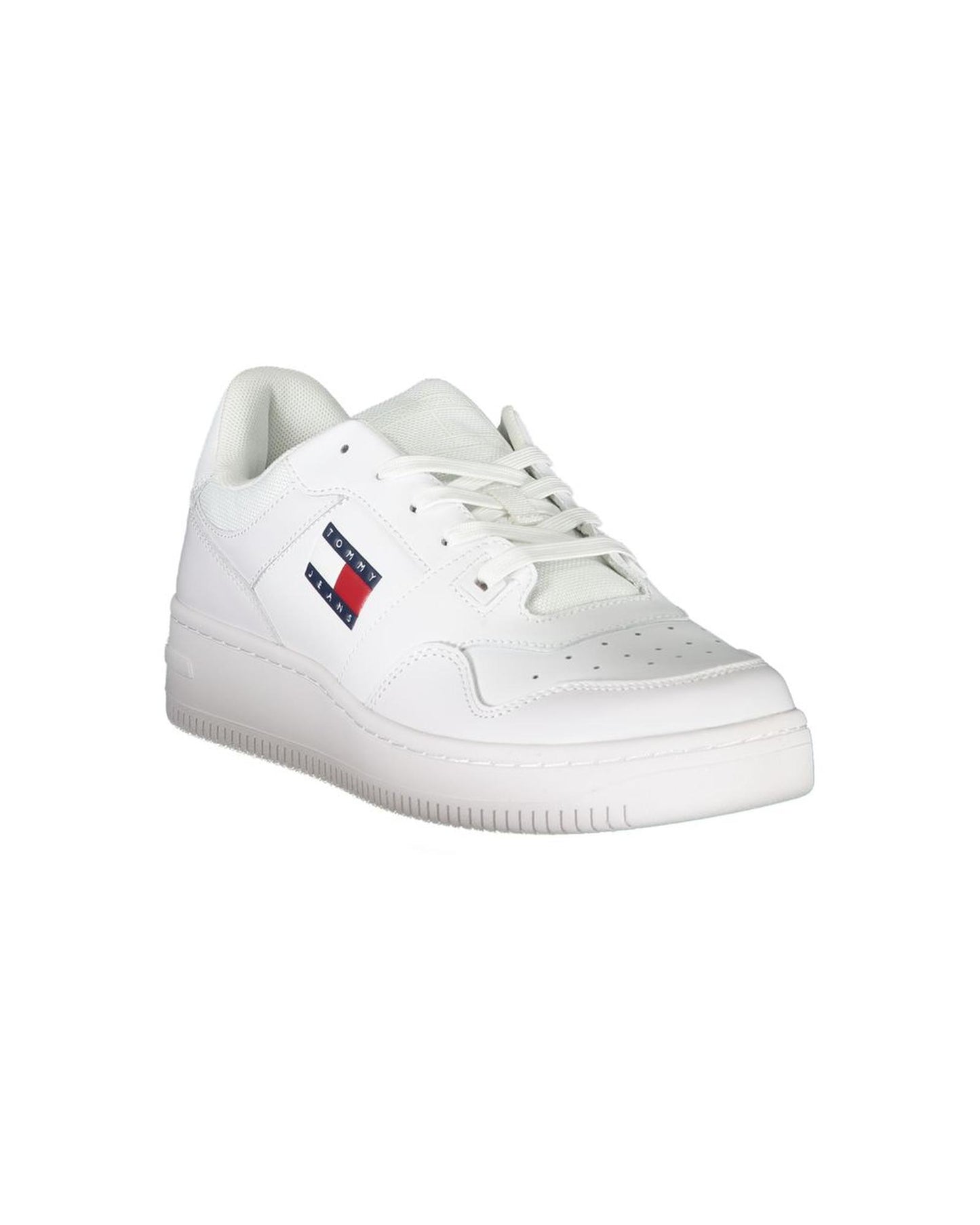 Tommy Hilfiger Men's White Polyester Sneaker - 45 EU