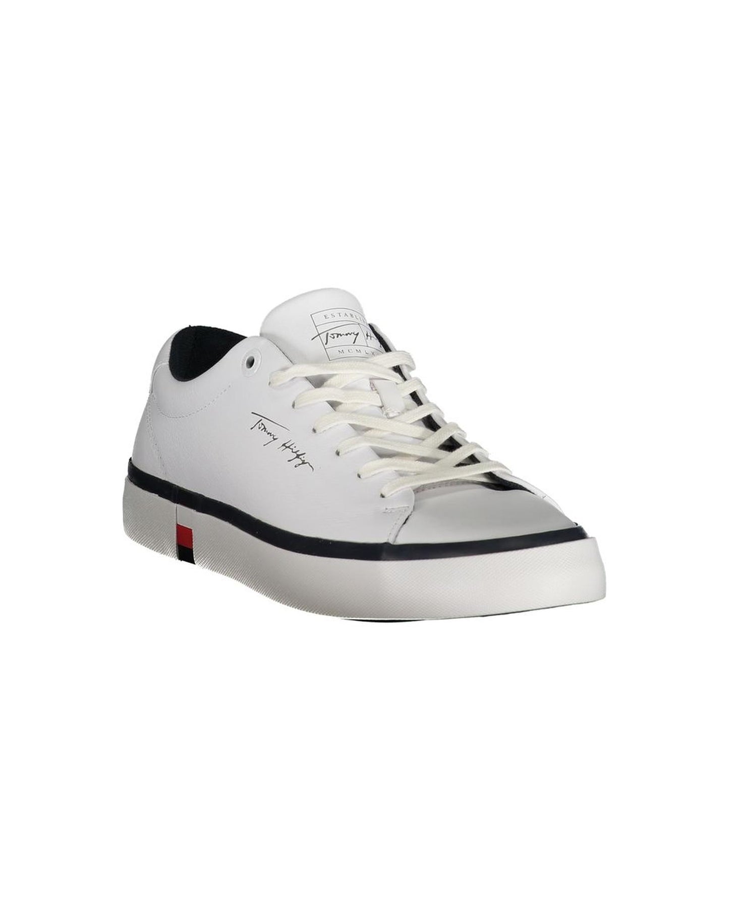 Tommy Hilfiger Men's White Polyester Sneaker - 41 EU