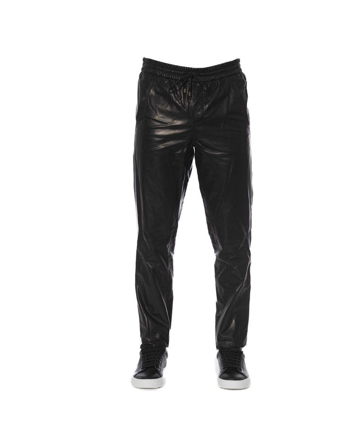 Trussardi Men's Black LAMB Leather Jeans & Pant - W50 US