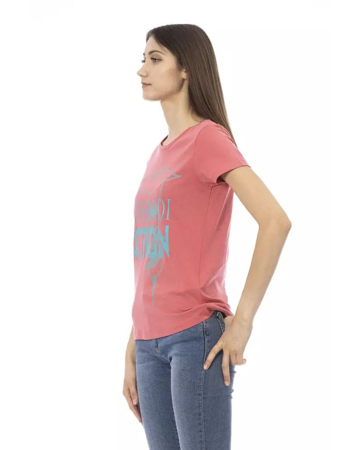 Trussardi Action Women's Pink Cotton Tops & T-Shirt - XL