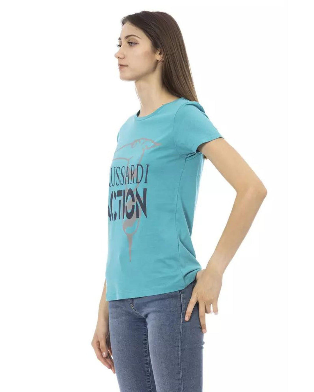 Trussardi Action Women's Light Blue Cotton Tops & T-Shirt - M