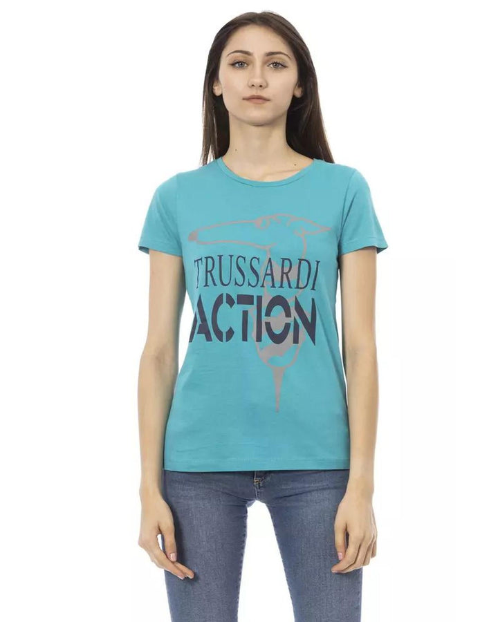 Trussardi Action Women's Light Blue Cotton Tops & T-Shirt - S