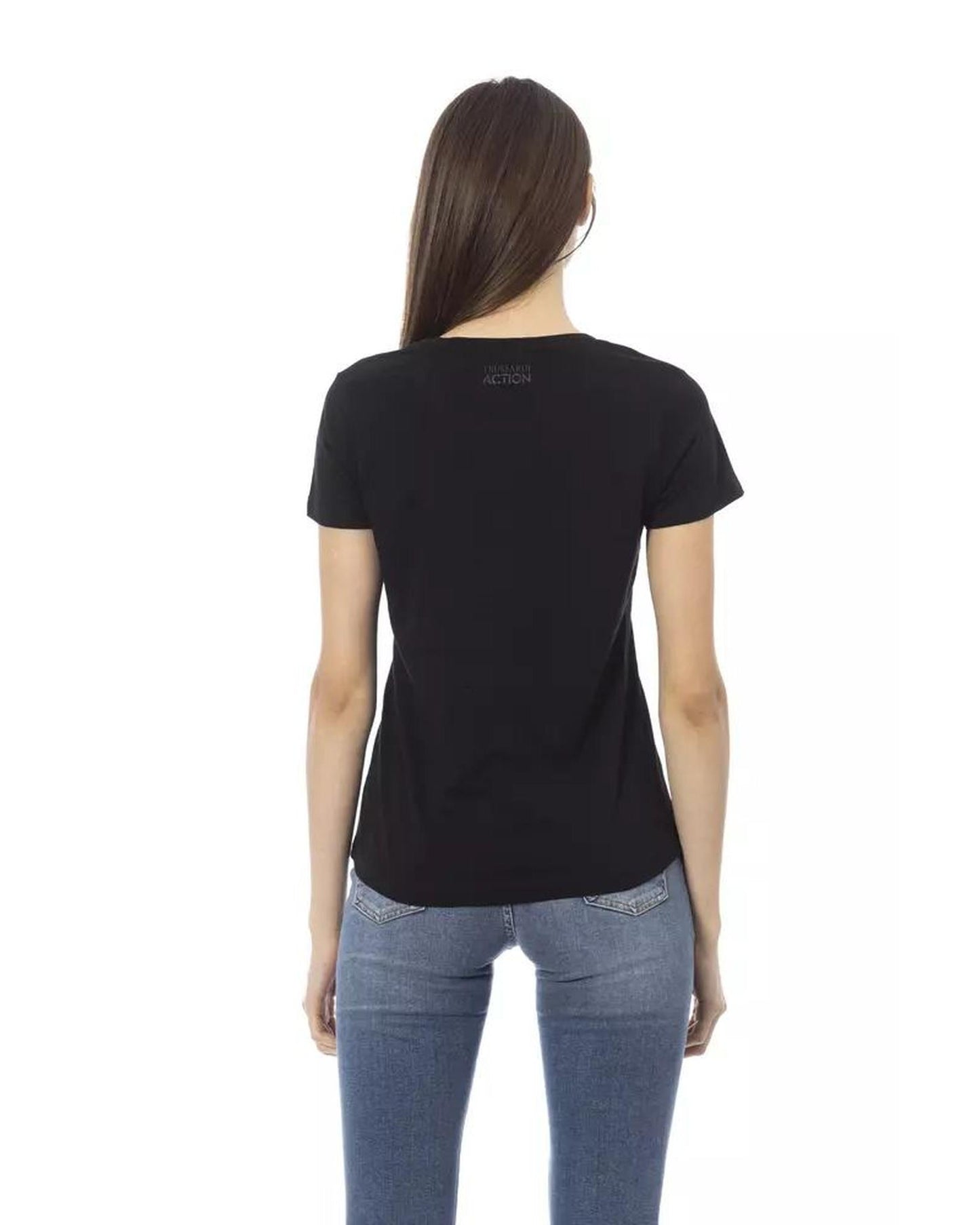 Trussardi Action Women's Black Cotton Tops & T-Shirt - M