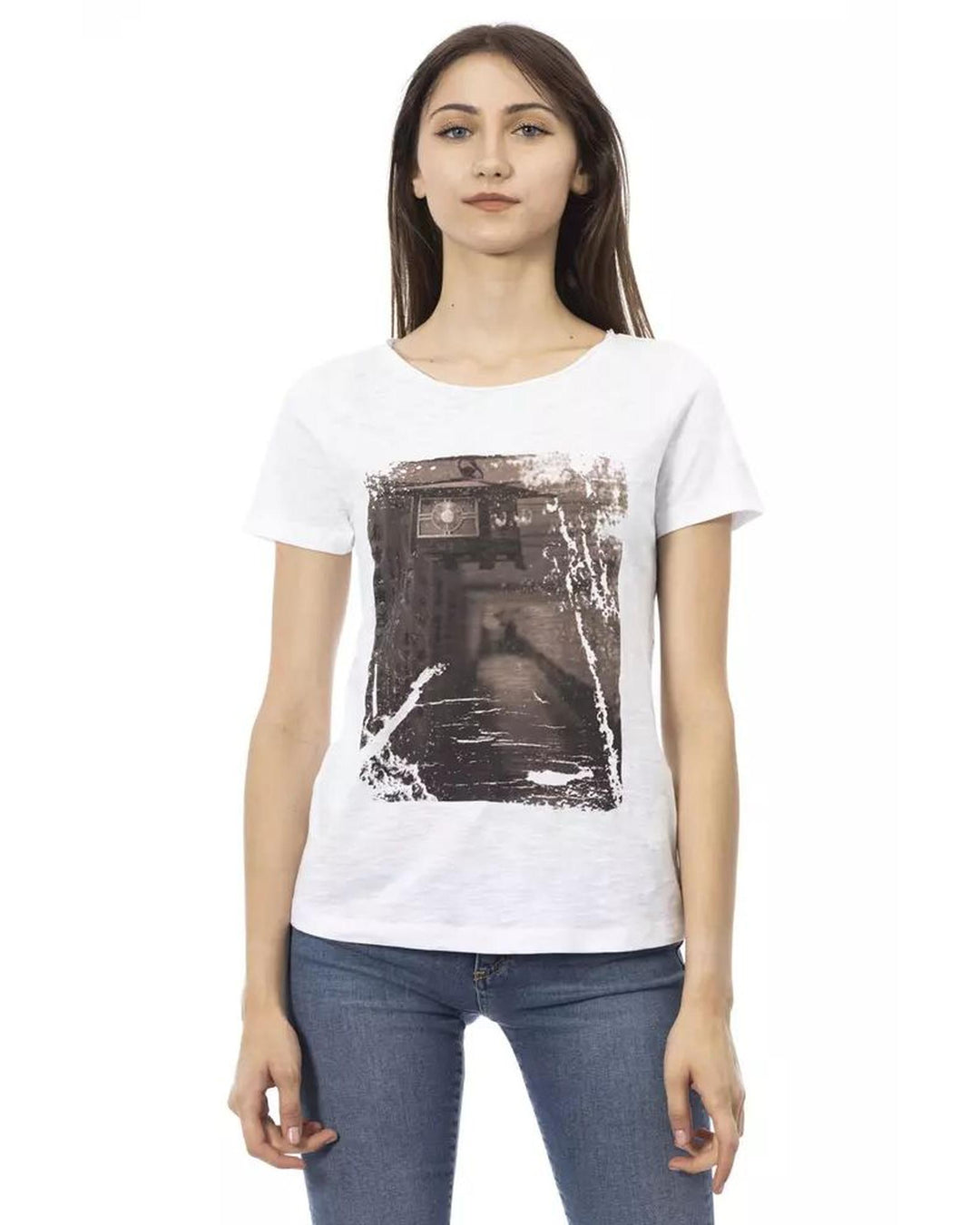 Trussardi Action Women's White Cotton Tops & T-Shirt - L