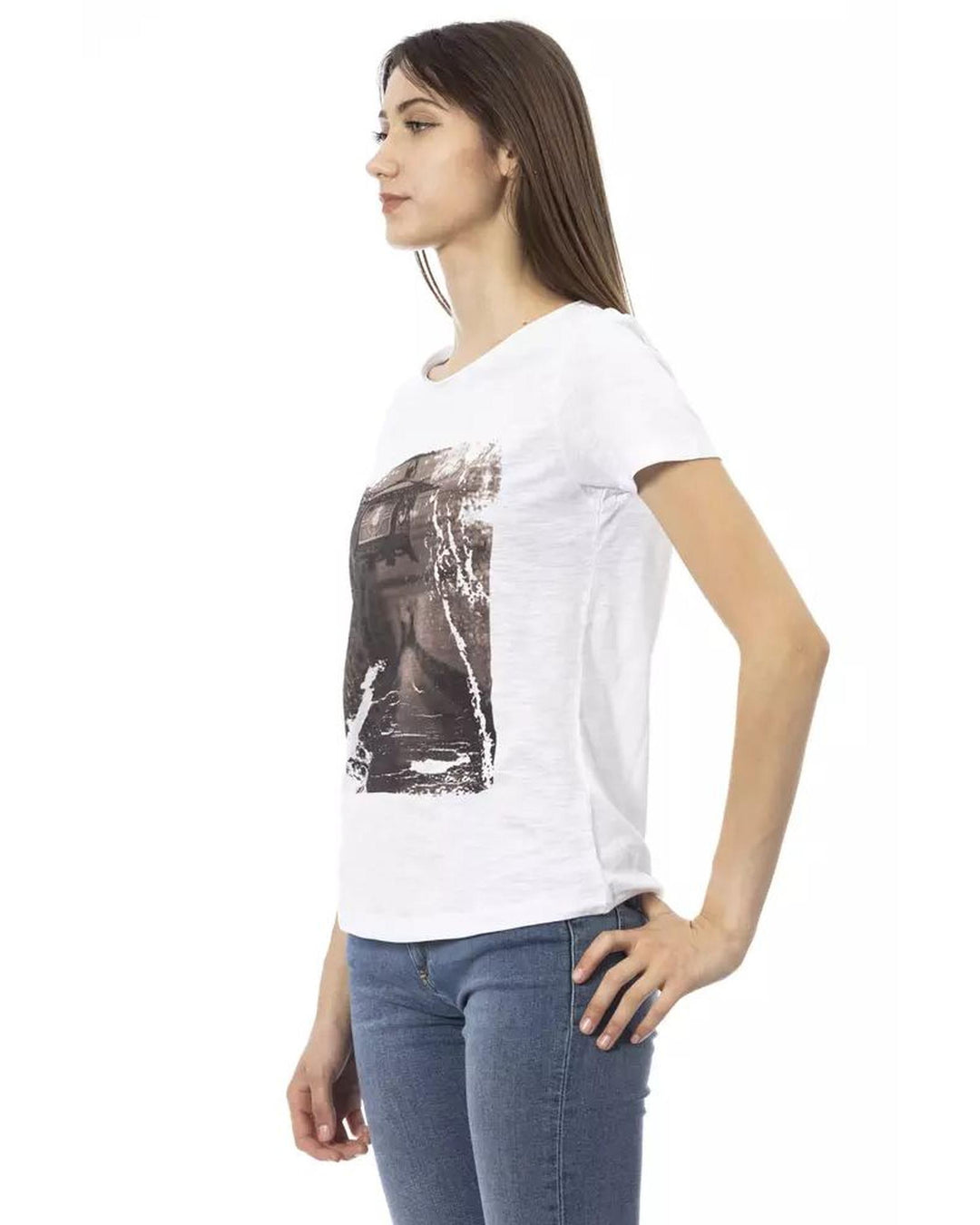 Trussardi Action Women's White Cotton Tops & T-Shirt - XL