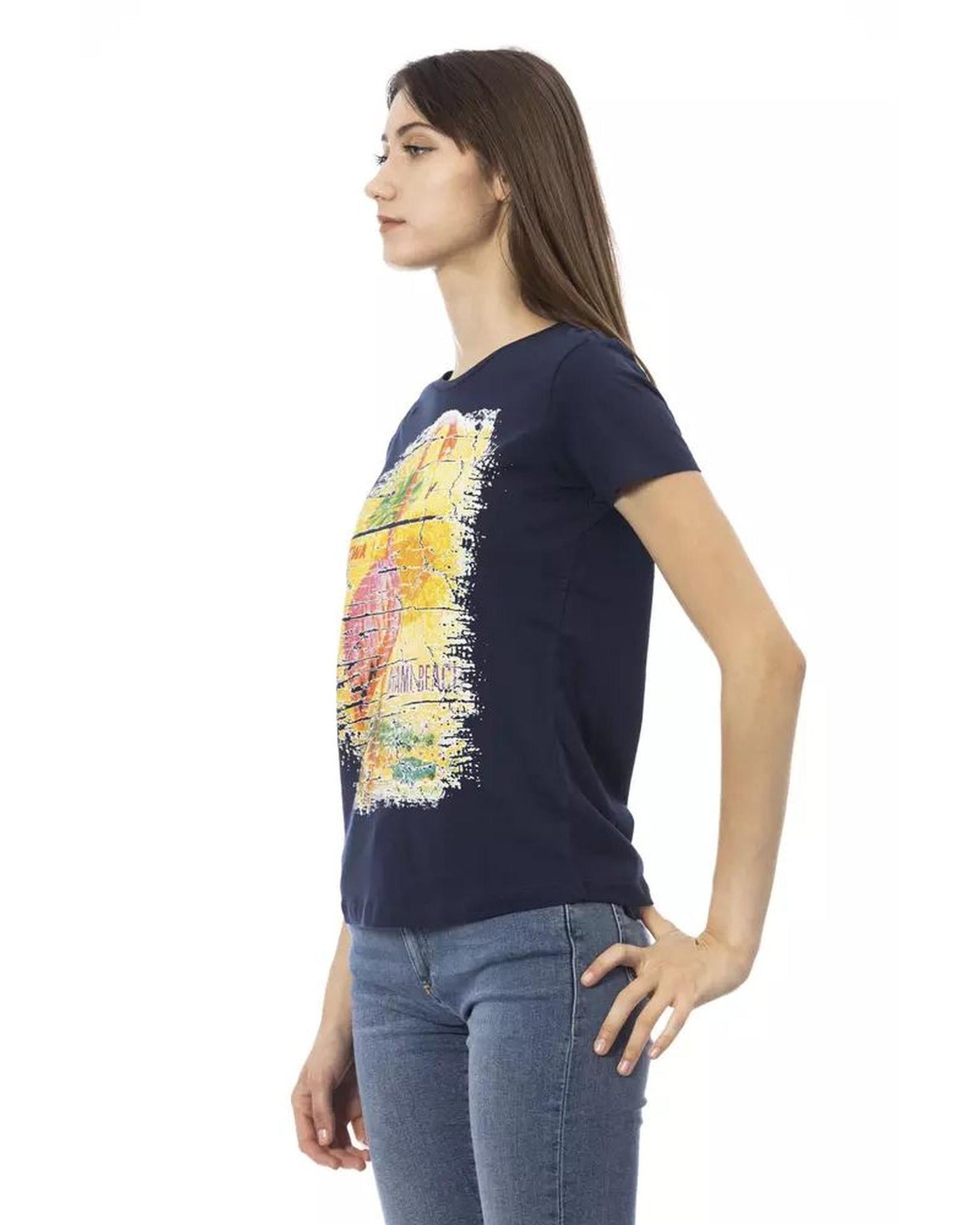 Trussardi Action Women's Blue Cotton Tops & T-Shirt - L