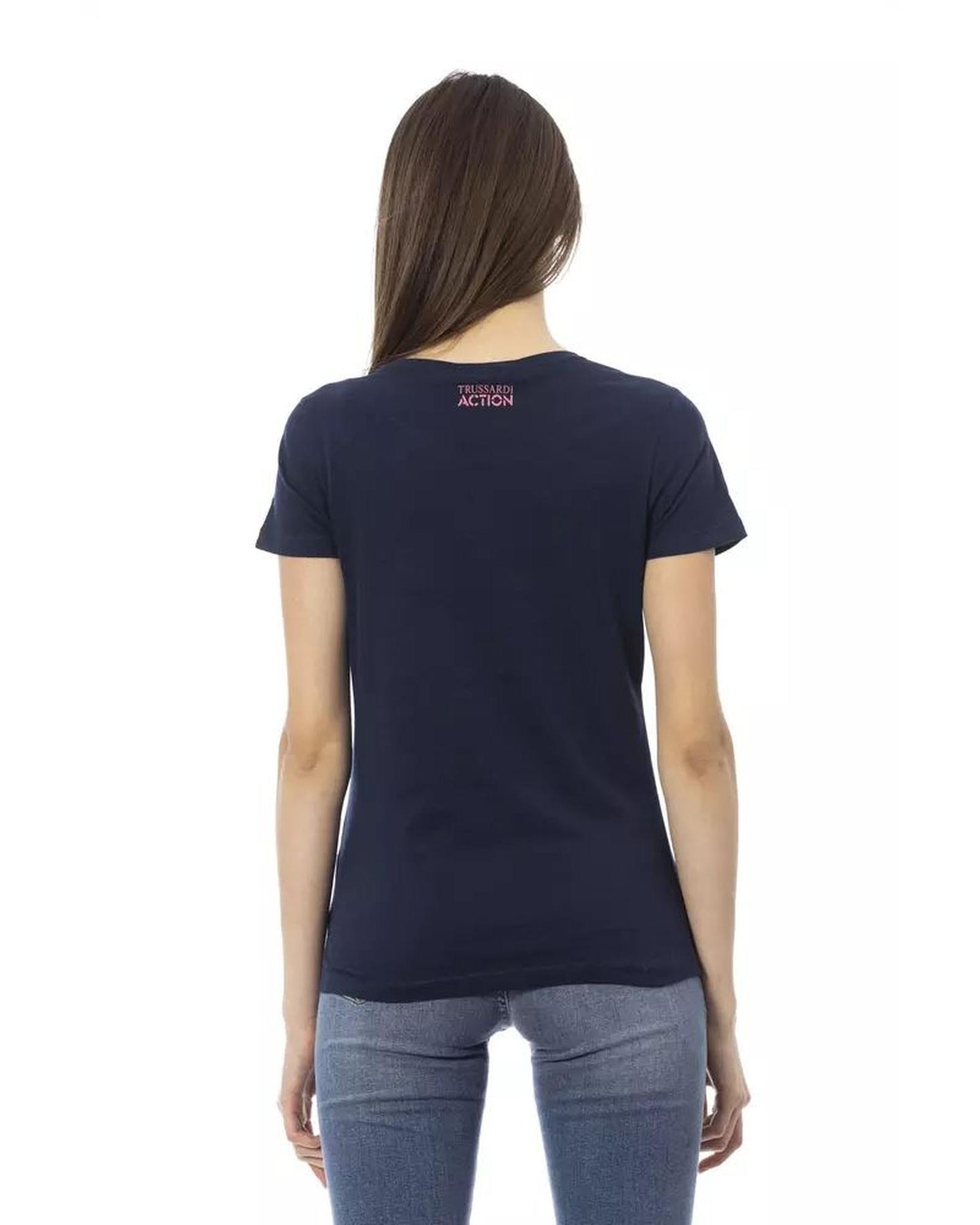 Trussardi Action Women's Blue Cotton Tops & T-Shirt - L