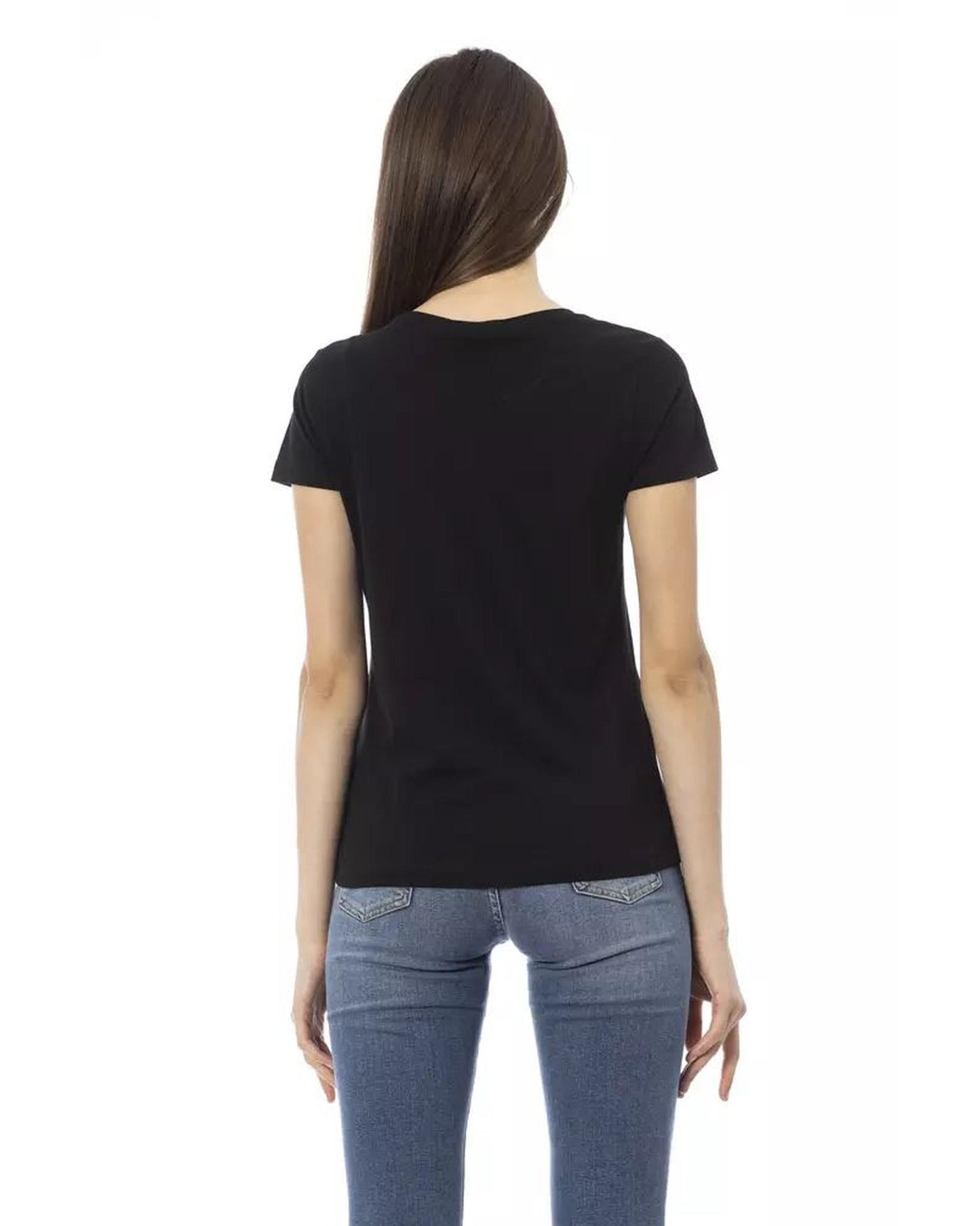 Trussardi Action Women's Black Cotton Tops & T-Shirt - M