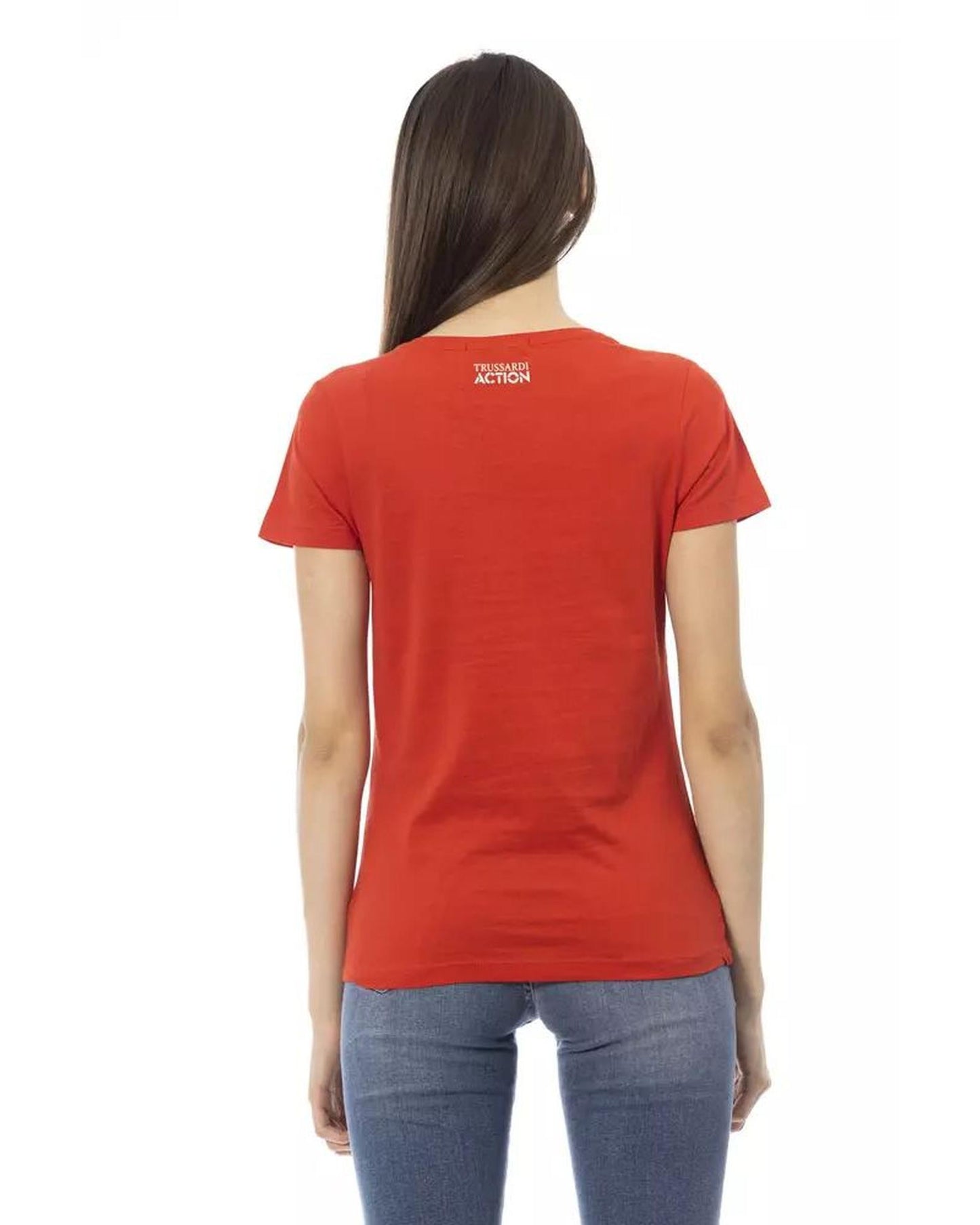 Trussardi Action Women's Red Cotton Tops & T-Shirt - M