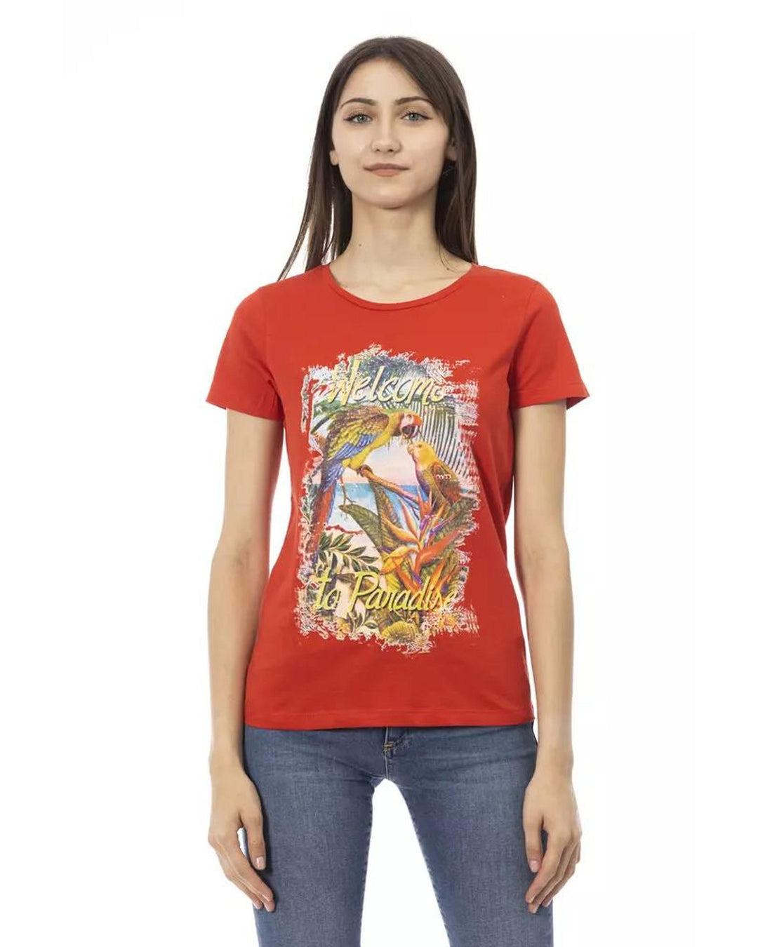 Trussardi Action Women's Red Cotton Tops & T-Shirt - XL