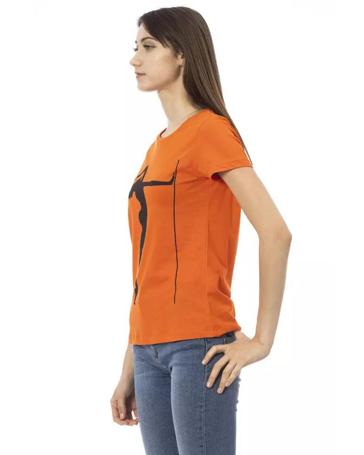 Trussardi Action Women's Orange Cotton Tops & T-Shirt - M