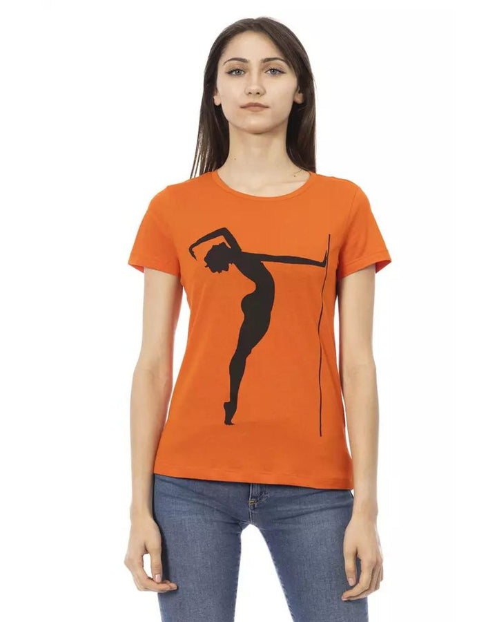 Trussardi Action Women's Orange Cotton Tops & T-Shirt - 2XL