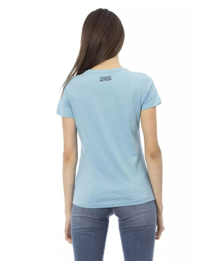 Trussardi Action Women's Light Blue Cotton Tops & T-Shirt - M