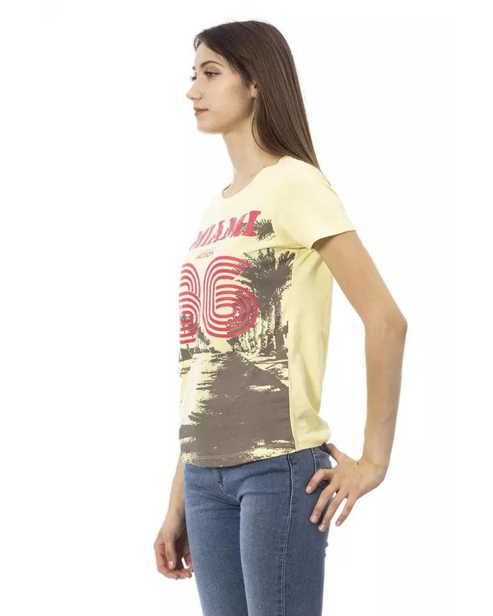 Trussardi Action Women's Yellow Cotton Tops & T-Shirt - M