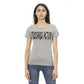 Trussardi Action Women's Elegant Gray Cotton-Blend Tee with Chic Print - M