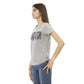 Trussardi Action Women's Elegant Gray Cotton-Blend Tee with Chic Print - M