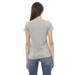 Trussardi Action Women's Elegant Gray Cotton-Blend Tee with Chic Print - M