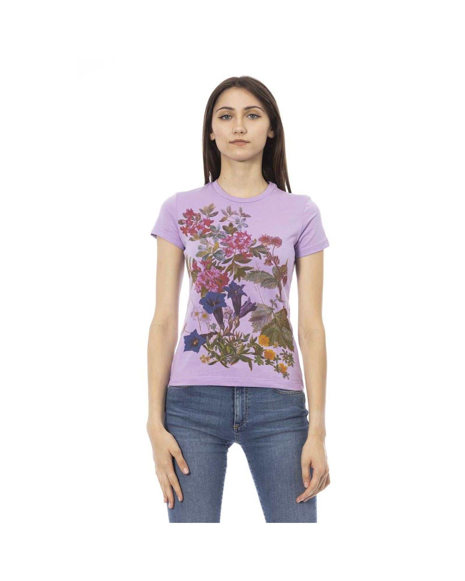 Trussardi Action Women's Elegant Purple Cotton Blend Tee - L