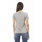 Trussardi Action Women's Chic Gray Cotton Blend Tee with Unique Print - S