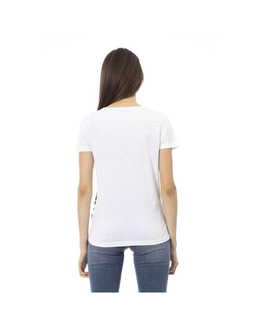 Trussardi Action Women's Chic White Short Sleeve Round Neck Tee - L