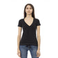 Trussardi Action Women's Chic Black Cotton Tee with Unique Front Print - L