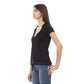 Trussardi Action Women's Chic Black Cotton Tee with Unique Front Print - L