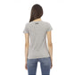 Trussardi Action Women's Elegant Gray V-Neck Tee with Front Print - XS