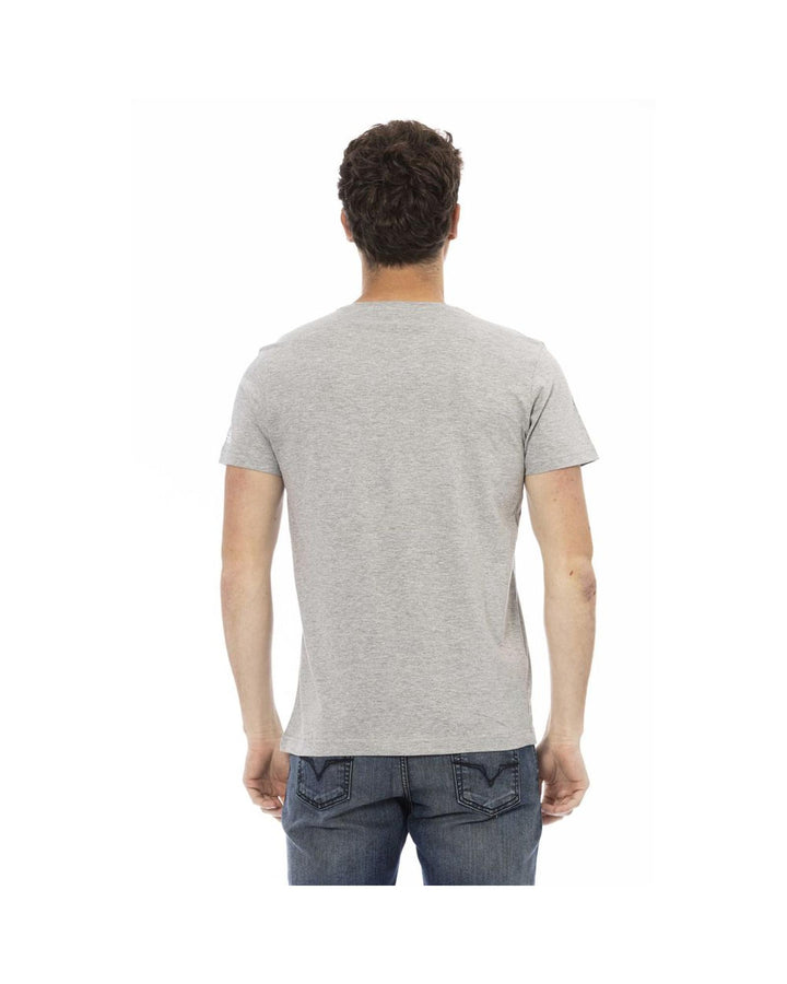 Trussardi Action Men's Elevate Casual Chic with Sleek Gray Tee - XL