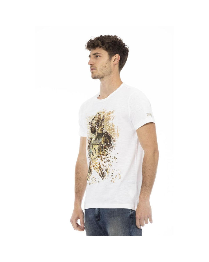 Trussardi Action Men's Elegant White Tee with Signature Print - M