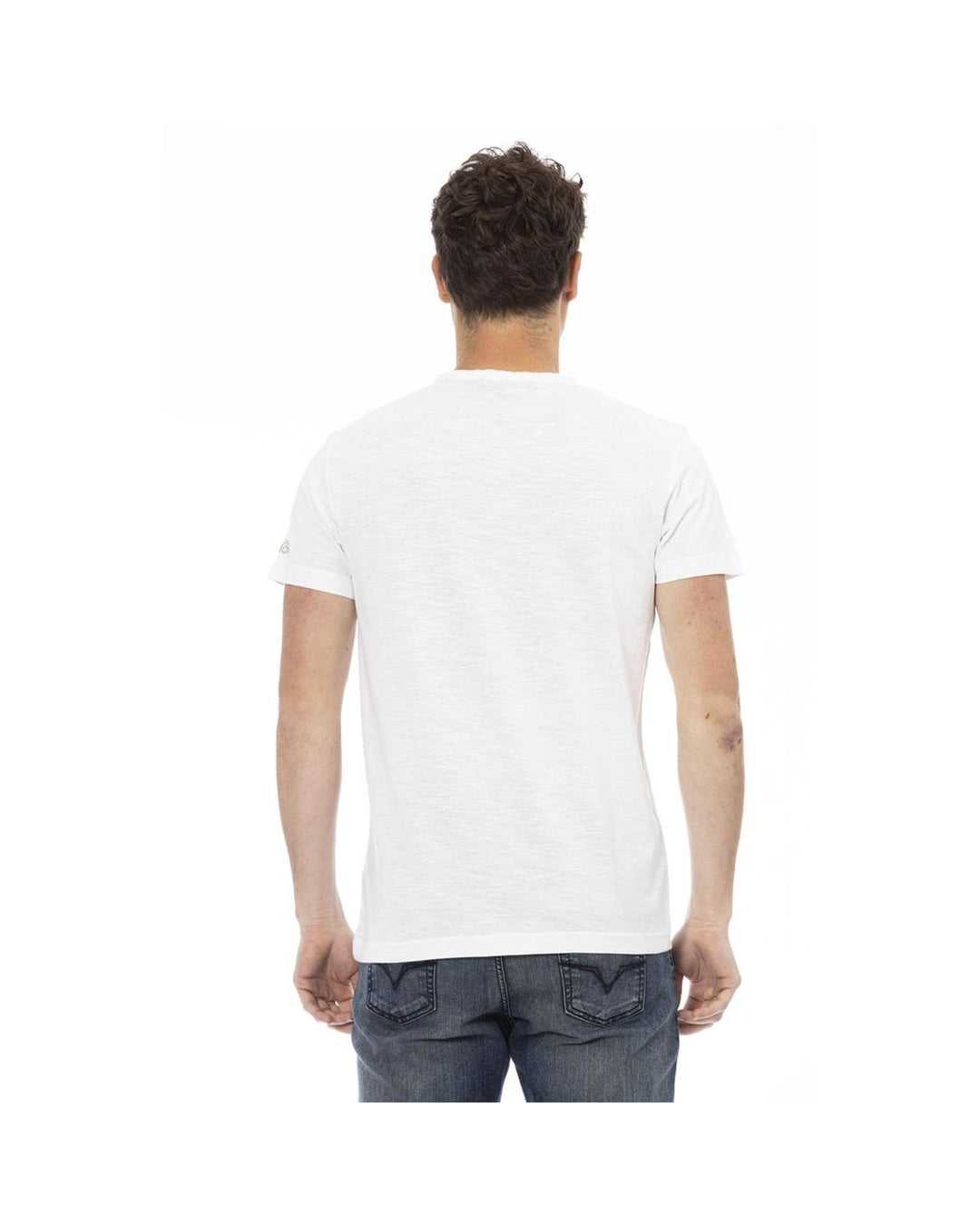 Trussardi Action Men's Elegant White Tee with Signature Print - M