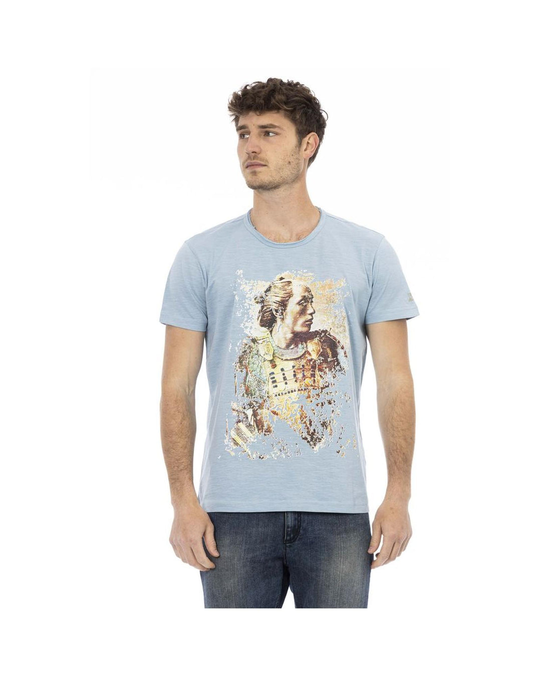 Trussardi Action Men's Elegant Light Blue Cotton Tee for  - M