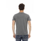 Trussardi Action Men's Chic Gray Cotton Tee with Statet Print - 3XL