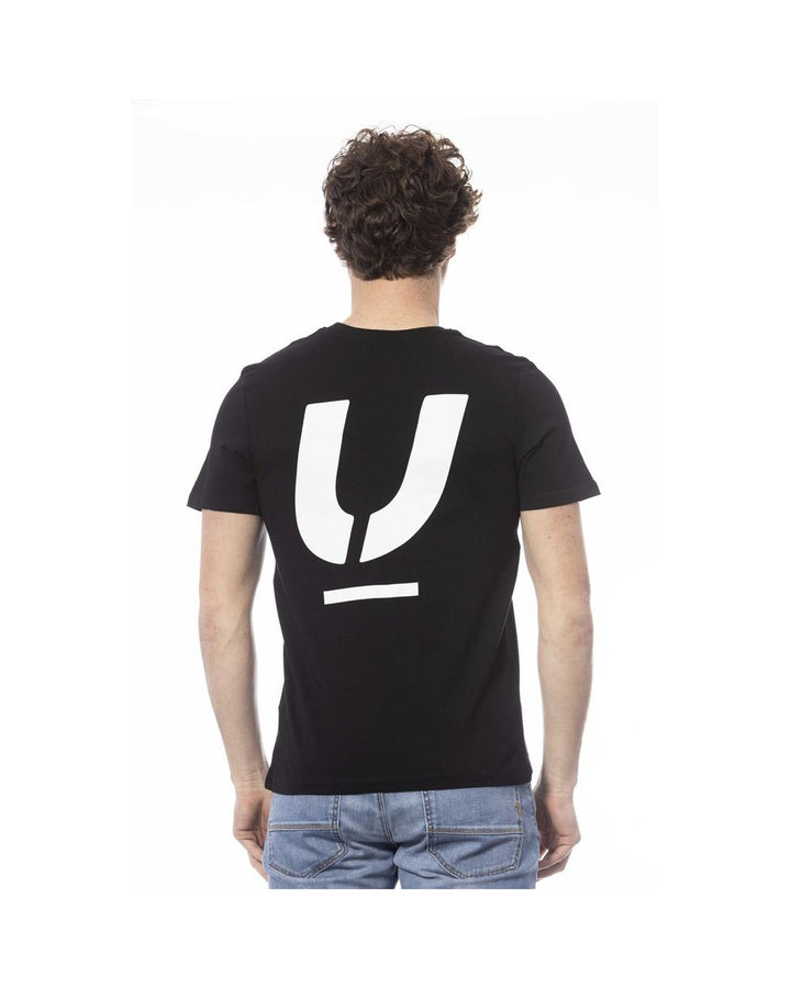 Ungaro Sport Men's Sleek Black Cotton Crew Neck T-Shirt - XL