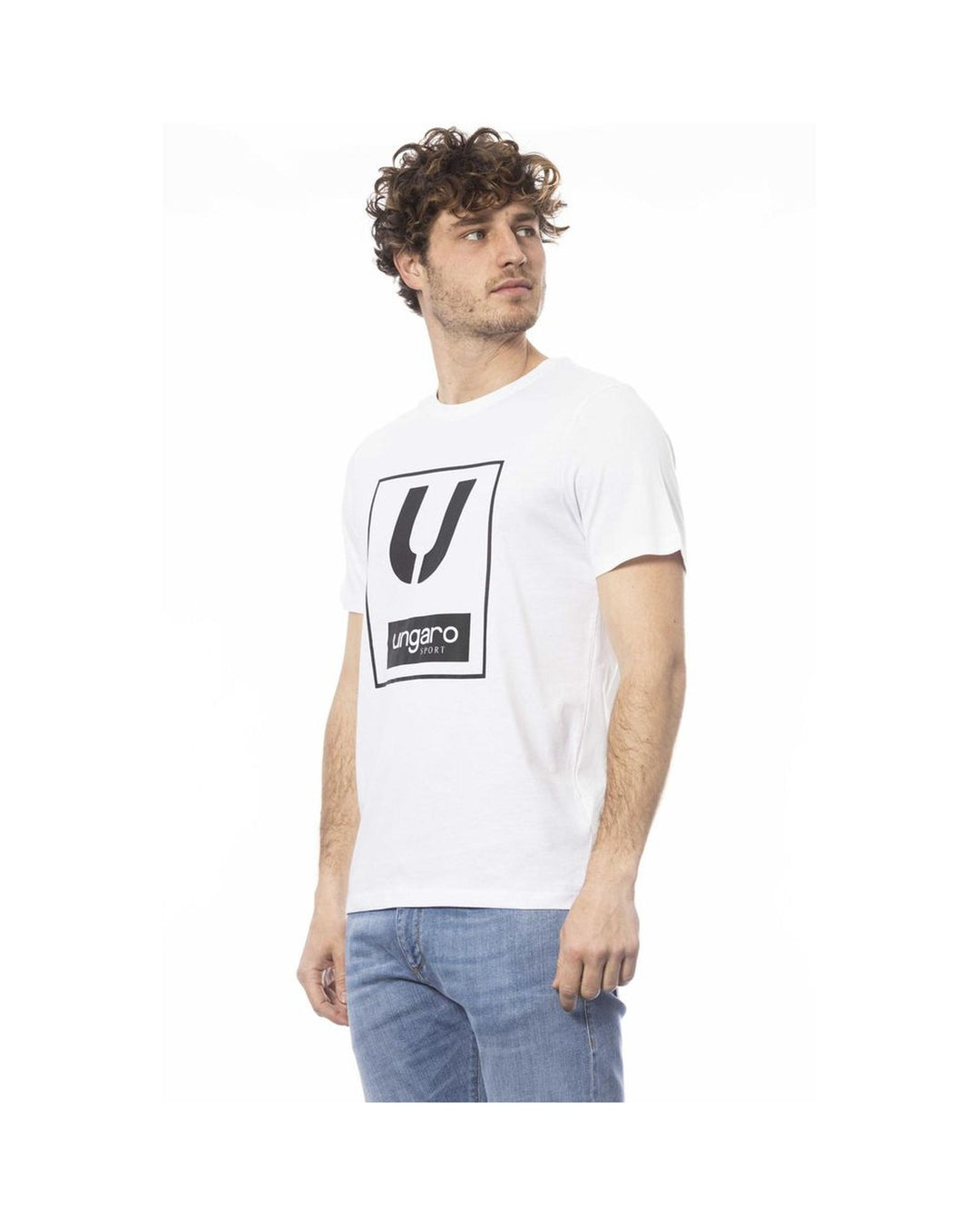 Ungaro Sport Men's Chic White Cotton Crew Neck Tee - L