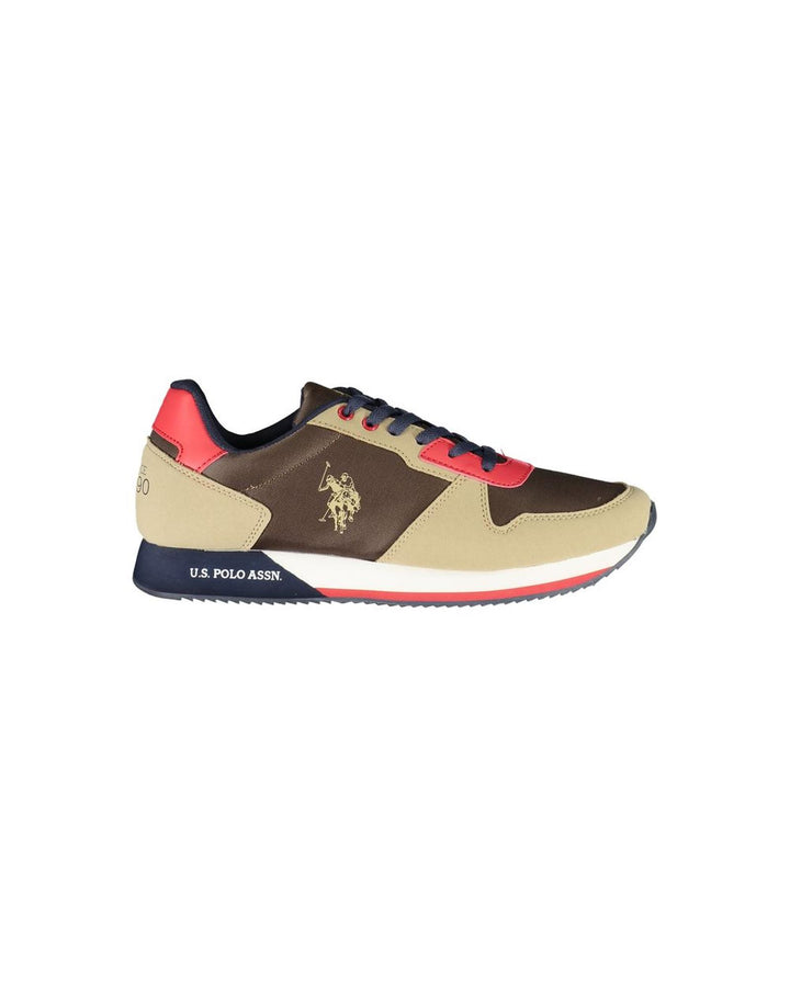 US POLO ASSN Men's Brown Polyester Sneaker - 41 EU